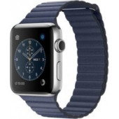 Apple Watch Series 2 42mm Stainless Steel Case with Midnight Blue Leather Loop Band (MNPW2)