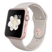 Apple Watch 42mm Rose Gold Aluminum Case with Stone Sport Band (MLC62)