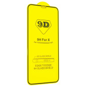 Защитные стекла iPhone X Protective Glass 9D Yellow (black) KIVI