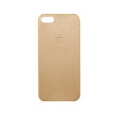 Чехол Накладка для iPhone  5/5S NUOKU APPLE (Золотой) (Кожа)