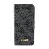 Чехол Книжка для iPhone 5/5S GUESS (серый) (прессованая кожа)