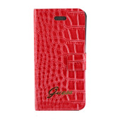 Чехол Книжка для iPhone 5/5S GUESS Crocodile Glare (красный) (кожа)