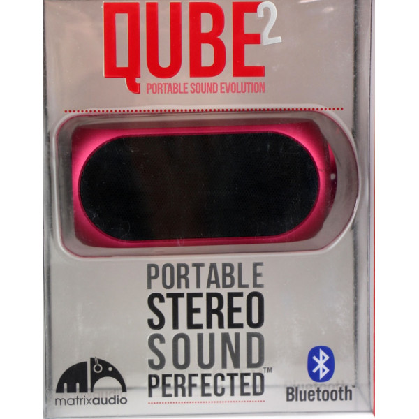 Акустика QUBE2 Portable Stereo Sound Perfected (Bluetooth) (малиновый)