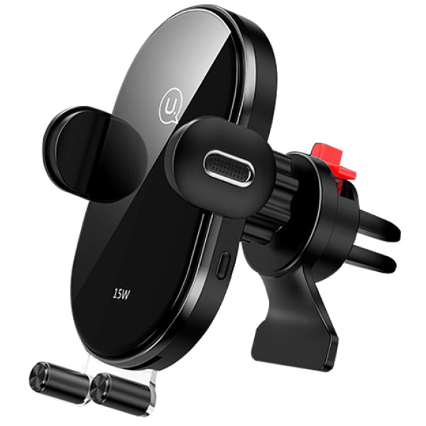 Автодержатель с беспроводной зарядкой Usams Automatic Coil Induction US-CD132 15W (Black) - фото Автодержатель с беспроводной зарядкой Usams Automatic Coil Induction US-CD132 15W (Black)