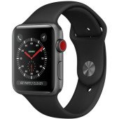 Apple Watch Series 3 GPS + Cellular 42mm Space Gray Aluminum w. Black Sport B. (MQKN2)