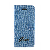 Чехол Книжка для iPhone 5/5S GUESS Crocodile Glare (синий) (кожа)