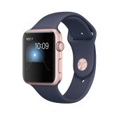 Apple Watch Series 1 42mm Rose Gold Aluminum Case with Midnight Blue Sport Band (MNNM2)