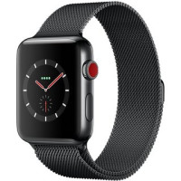 Apple Watch Series 3 GPS + Cellular 38mm Space Black Stainless Steel w. Space Black Milanese L. (MR1H2)