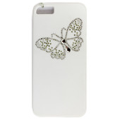 Чехол Накладка для iPhone 5/5S SWAROVSKI DANC BUTTERFLY (белый) (пластик)