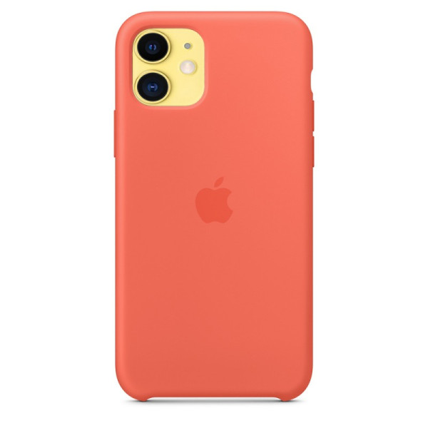 Чехол Накладка для iPhone 11 Apple Silicon Case (Clementine) (Полиулетан)