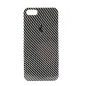 Чехол Накладка для iPhone 5/5S FERRARI Full Carbon (карбон) (пластик)