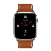 Apple Watch Hermes Series 4 GPS + Cellular 44mm Stainless Steel w. Fauve Barenia Leather (MU6T2)