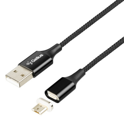 USB Cable Gelius Pro Magenta Transfer GP-MC-03m MicroUSB Black