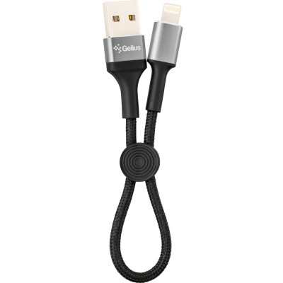 USB Cable Gelius Pro Short GP-UC107 Lightning (0.2m) Black (12 мес)