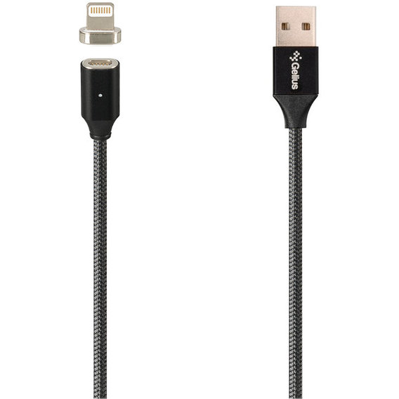 USB Cable Gelius Pro Magenta Transfer GP-MC-03i Lightning Black