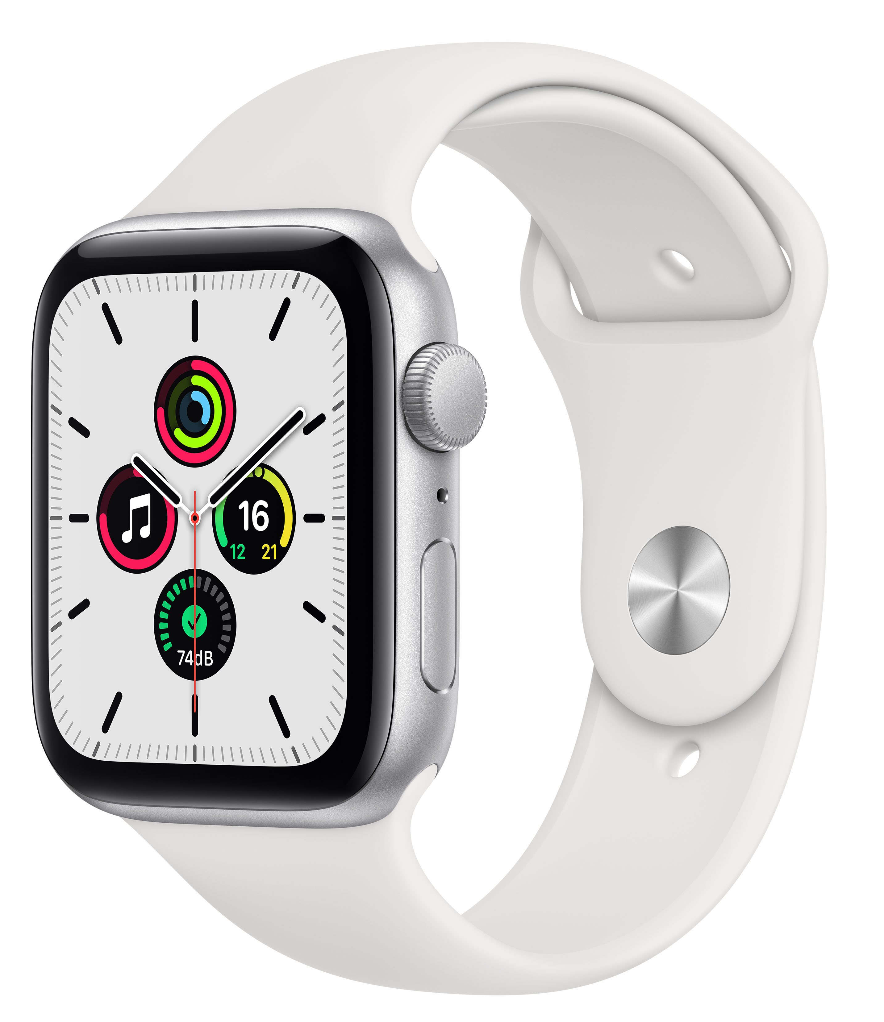 Apple Watch SE GPS 44mm Silver Aluminum Case w. White Sport B. (MYDQ2UL/A) UACRF