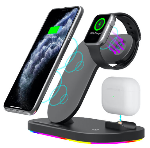 Беспроводное зарядное устройство Smart 3 in 1 Z7S Fast 15W (Black)