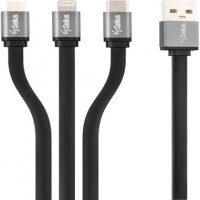 USB Cable Gelius Pro Squid GP-UC102 3in1 (MicroUSB/Lightning/Type-C) Black (2.1A) (12 мес)