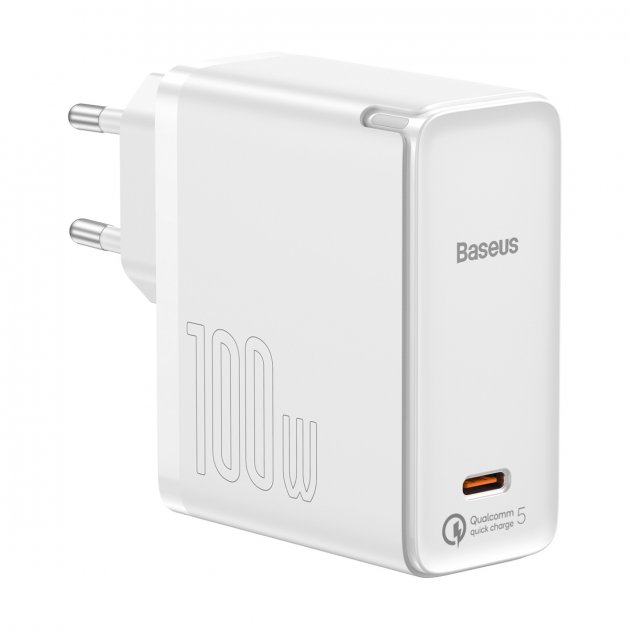 Сетевое зарядное устройство Baseus GaN2 Fast Charger 1C 100W/Mini White Cable Type-C to Type-C 100W (White)