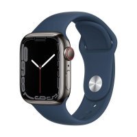 Apple Watch Series 7 GPS + Cellular 41mm Graphite S. Steel Case w. Abyss Blue S. Band (MKHJ3)