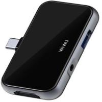 Переходник WiWU HUB Type-C 4-in-1 T5 Pro (Gray)