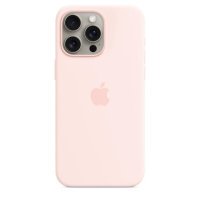 Чехол для iPhone 15 Pro Max Apple Silicone Case with MagSafe (Light Pink)