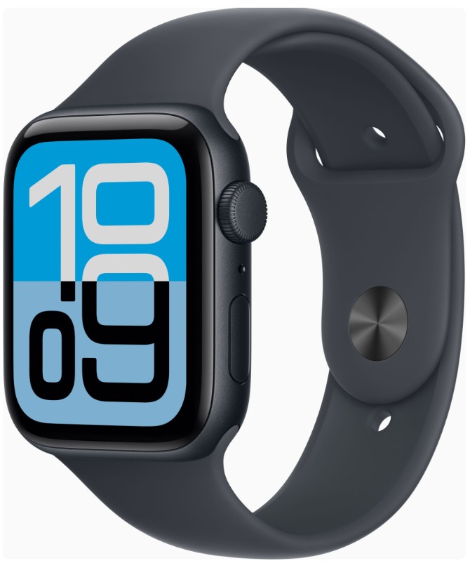 Apple Watch SE 3 GPS 44mm Midnight Alu. Case w. Midnight S. Band - M/L (MEHQ4)