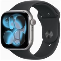 Apple Watch Series 11 GPS 46mm Space Grey Alu. Case w. Black S. Band - S/M (MEV04)