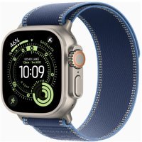 Apple Watch Ultra 3 GPS + Cellular 49mm Natural Tit. Case w. Blue/Bright Blue Trail Loop - S/M (MEWR4)