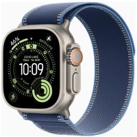 Apple Watch Ultra 3 GPS + Cellular 49mm Natural Tit. Case w. Blue/Bright Blue Trail Loop - M/L (MEWU4)