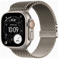 Apple Watch Ultra 3 GPS + Cellular 49mm Natural Tit. Case w. Natural Tit. Milanese Loop - Medium (MEWY4)