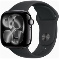 Apple Watch Series 11 GPS + Cellular 42mm Jet Black Alu. Case w. Black S. Band - M/L (MF854)