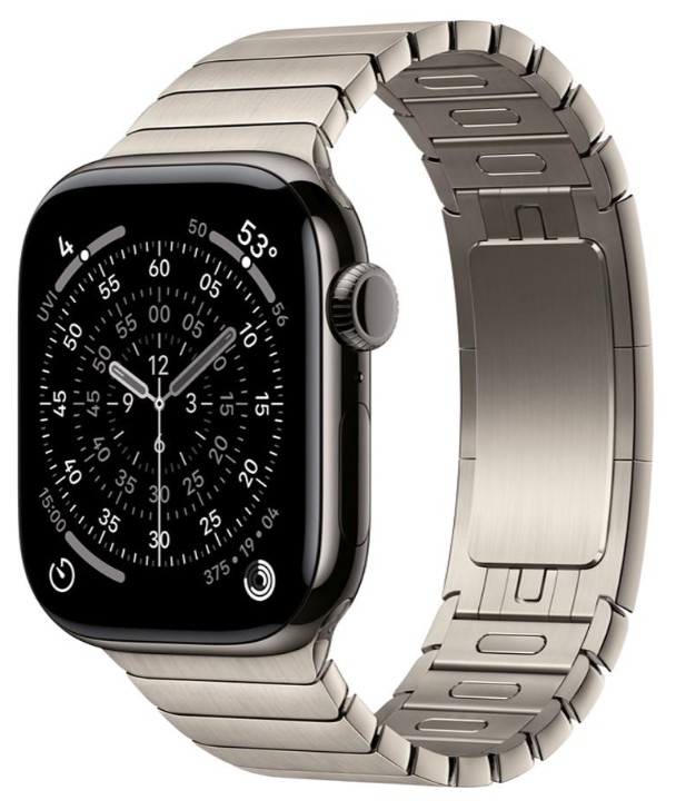 Apple Watch Series 11 GPS + Cellular 42mm Slate Tit. Case w. Natural Link Bracelet (MF9K4+MXMA3)