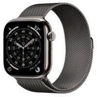 Apple Watch Series 11 GPS + Cellular 46mm Natural Tit. Case w. Slate Milanese Loop - S/M (MFAY4+MGJ64)