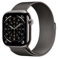 Apple Watch Series 11 GPS + Cellular 46mm Natural Tit. Case w. Slate Milanese Loop - M/L (MFAY4+MGJ74)