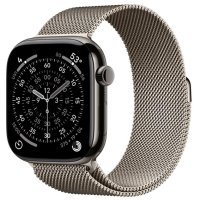 Apple Watch Series 11 GPS + Cellular 46mm Slate Tit. Case w. Natural Milanese Loop - S/M (MFC14+MGJ24)