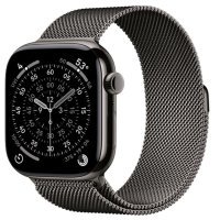 Apple Watch Series 11 GPS + Cellular 46mm Slate Tit. Case w. Slate Milanese Loop - M/L (MFD44)