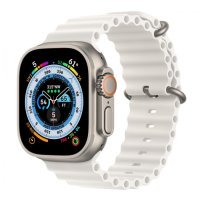 Apple Watch Ultra GPS + Cellular 49mm Titanium Case with White Ocean Band (MNH83/MNHF3)