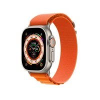 Apple Watch Ultra GPS + Cellular 49mm Titanium Case With Orange Alpine Loop - Small (MNHA3/MNHH3)