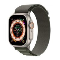 Apple Watch Ultra GPS + Cellular 49mm Titanium Case With Green Alpine Loop - Small (MNHC3/MNHJ3)