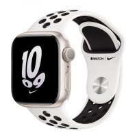 Apple Watch Nike Series 8 GPS 41mm Starlight Aluminum Case w. Summit White/Black Nike S. Band (MPGK3)
