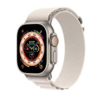 Apple Watch Ultra GPS + Cellular 49mm Titanium Case With Starlight Alpine Loop - Small (MQEY3/MQFQ3)