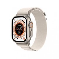 Apple Watch Ultra GPS + Cellular 49mm Titanium Case With Starlight Alpine Loop - Large (MQF13/MQFT3)