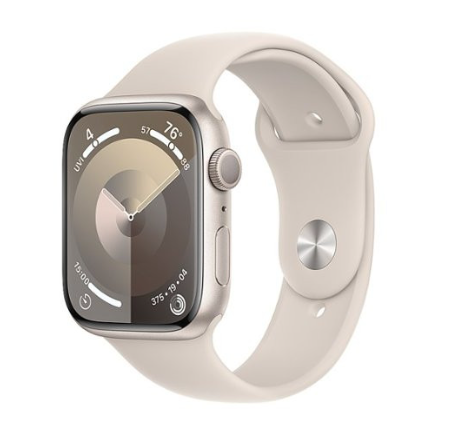 Apple Watch Series 9 GPS 45mm Starlight Aluminum Case w. Starlight Sport Band - M/L (MR973)