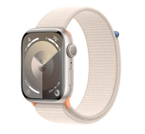Apple Watch Series 9 GPS 45mm Starlight Aluminum Case w. Starlight Sport Loop (MR983)
