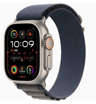 Watch Ultra 2 GPS + Cellular 49mm Titanium Case with Blue Alpine Loop - Medium (MREP3/MRFC3)