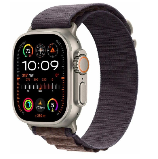 Watch Ultra 2 GPS + Cellular 49mm Titanium Case with Indigo Alpine Loop - Small (MRER3)