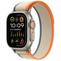 Watch Ultra 2 GPS + Cellular 49mm Titanium Case with Orange/Beige Trail Loop - M/L (MRF23)