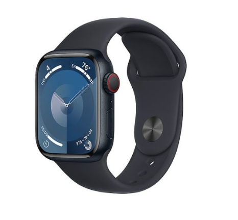 Apple Watch Series 9 GPS + Cellular 41mm Midnight Alu. Case w. Midnight S. Band - M/L (MRHT3)