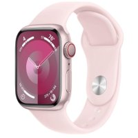 Apple Watch Series 9 GPS + Cellular 45mm Pink Alu. Case w. Light Pink Sport Band - S/M (MRMK3)